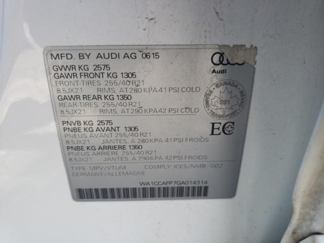 Photo 9 VIN: WA1CCAFP7GA014314 - AUDI SQ5 PREMIU 