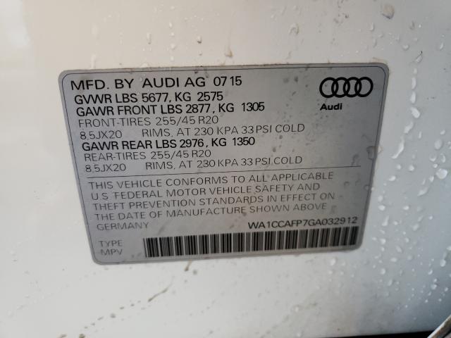 Photo 9 VIN: WA1CCAFP7GA032912 - AUDI SQ5 PREMIU 