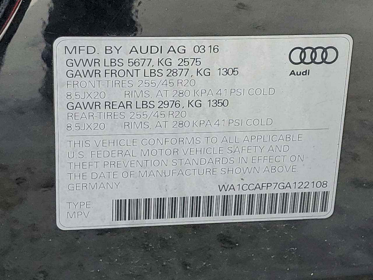 Photo 11 VIN: WA1CCAFP7GA122108 - AUDI SQ5 