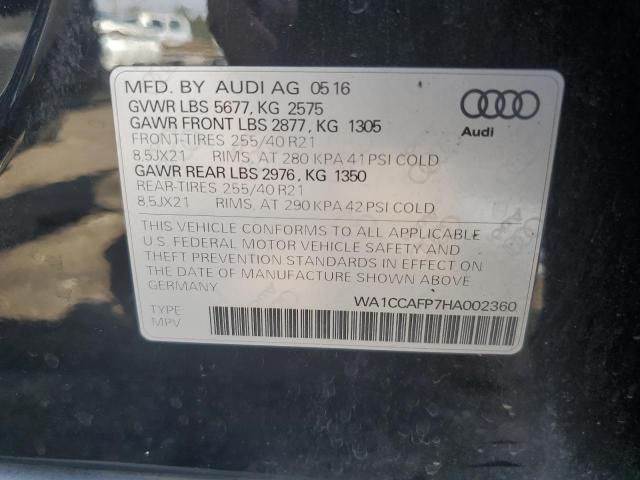 Photo 13 VIN: WA1CCAFP7HA002360 - AUDI SQ5 PREMIU 