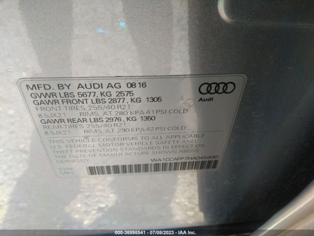 Photo 8 VIN: WA1CCAFP7HA045600 - AUDI SQ5 