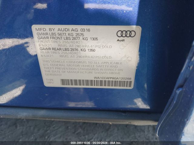 Photo 8 VIN: WA1CCAFP8GA120268 - AUDI SQ5 