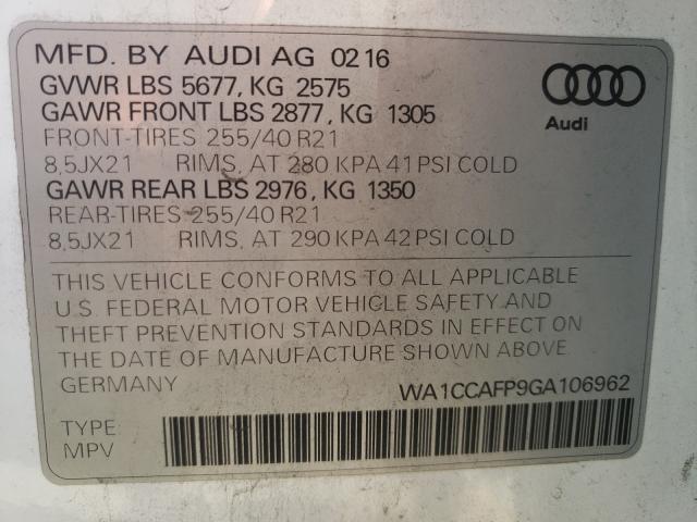 Photo 9 VIN: WA1CCAFP9GA106962 - AUDI SQ5 PREMIU 