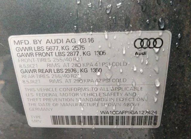 Photo 8 VIN: WA1CCAFP9GA127424 - AUDI SQ5 