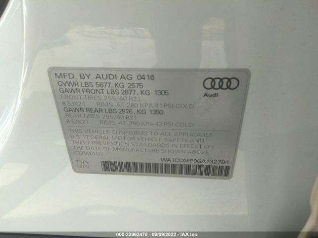 Photo 8 VIN: WA1CCAFP9GA132784 - AUDI SQ5 