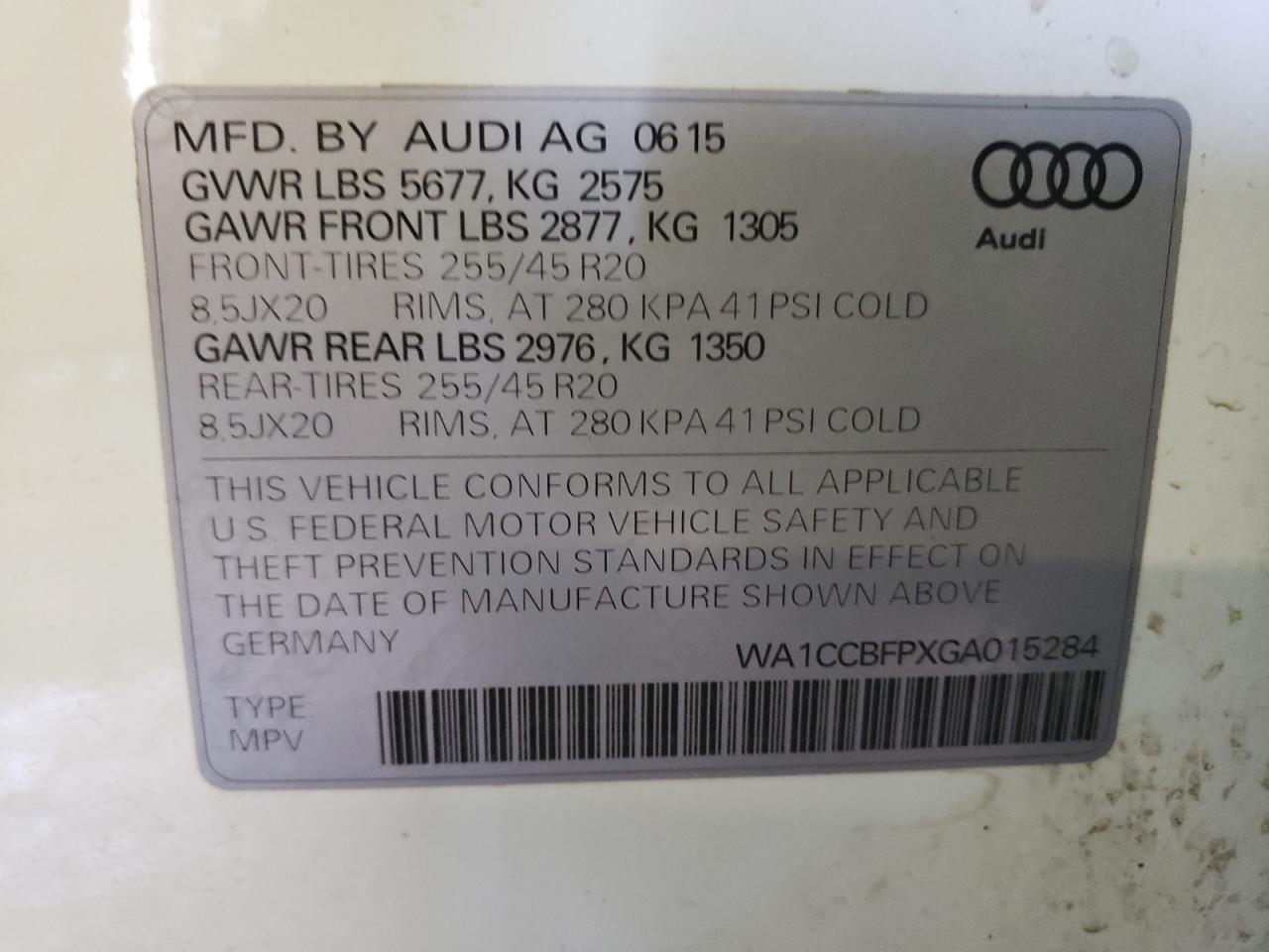 Photo 11 VIN: WA1CCBFPXGA015284 - AUDI SQ5 