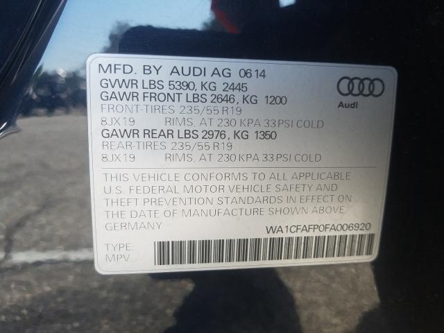 Photo 9 VIN: WA1CFAFP0FA006920 - AUDI Q5 PREMIUM 