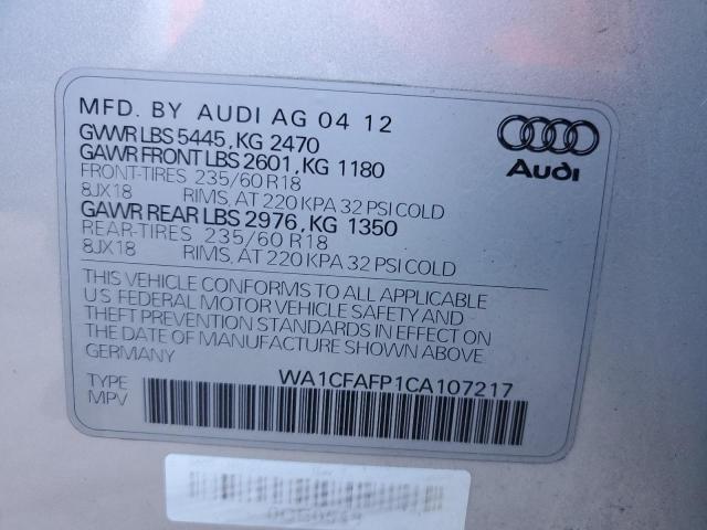 Photo 12 VIN: WA1CFAFP1CA107217 - AUDI Q5 