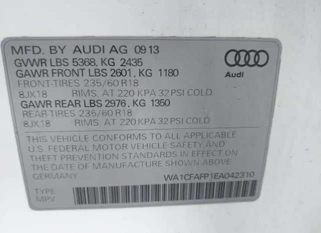 Photo 8 VIN: WA1CFAFP1EA042310 - AUDI Q5 