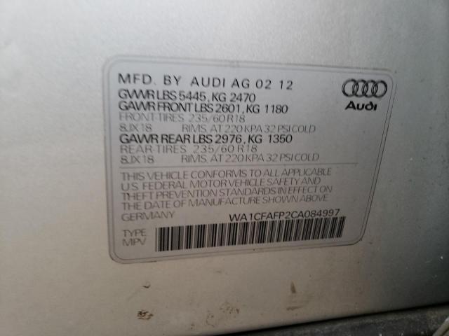 Photo 9 VIN: WA1CFAFP2CA084997 - AUDI Q5 