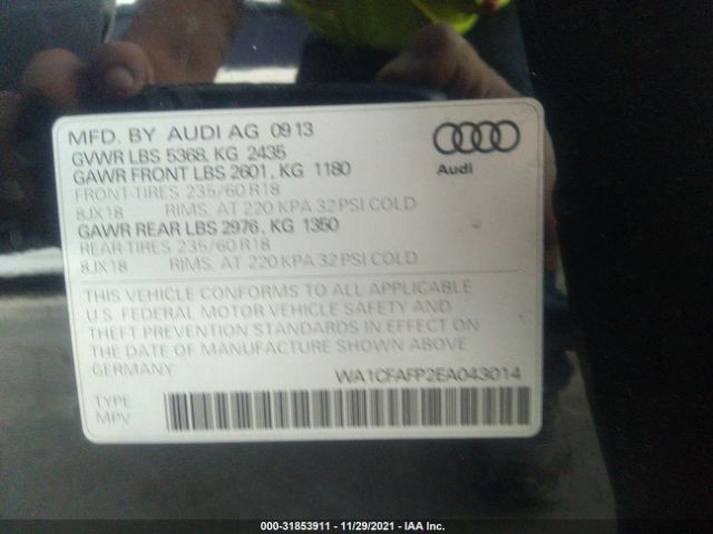 Photo 8 VIN: WA1CFAFP2EA043014 - AUDI Q5 