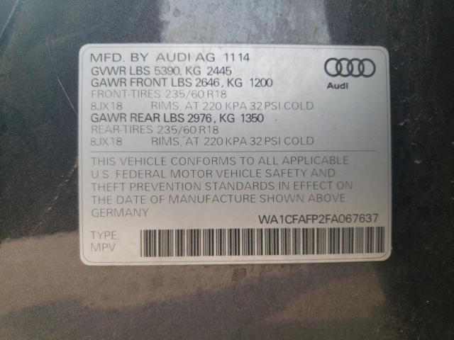 Photo 12 VIN: WA1CFAFP2FA067637 - AUDI Q5 PREMIUM 