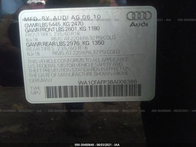 Photo 8 VIN: WA1CFAFP3BA006386 - AUDI Q5 