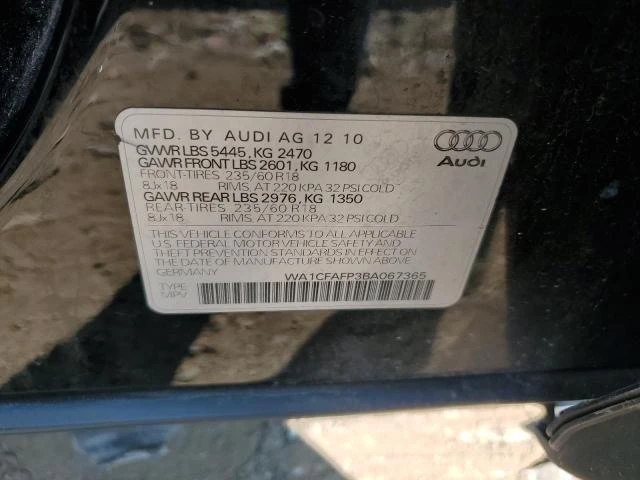 Photo 11 VIN: WA1CFAFP3BA067365 - AUDI Q5 PREMIUM 