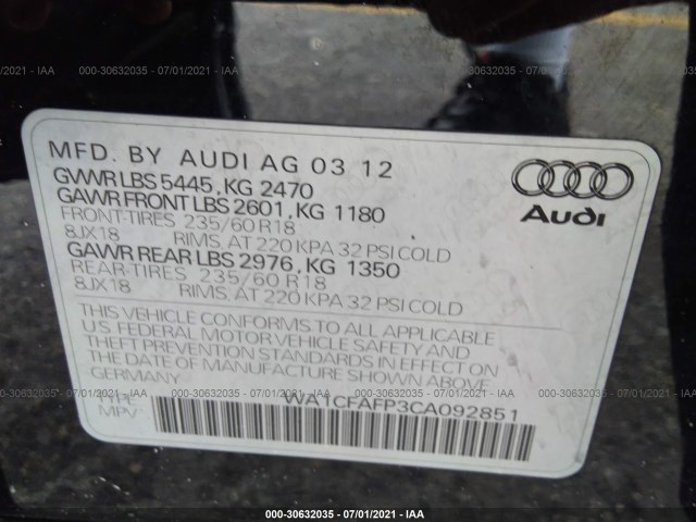 Photo 8 VIN: WA1CFAFP3CA092851 - AUDI Q5 