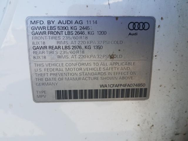 Photo 9 VIN: WA1CFAFP4FA074850 - AUDI Q5 PREMIUM 