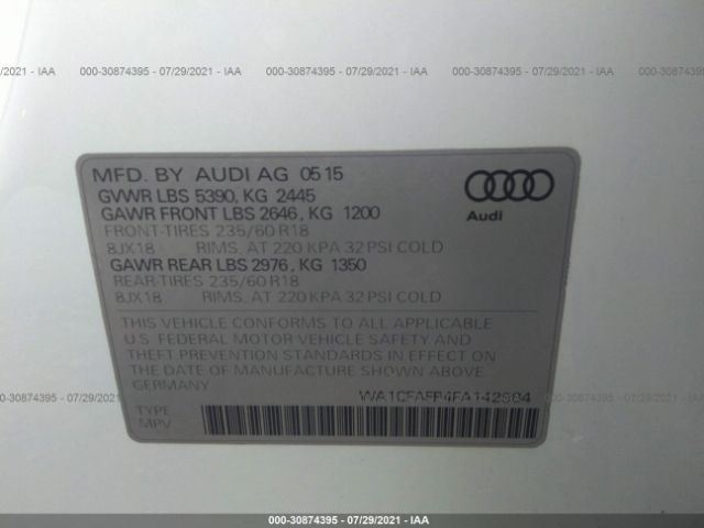 Photo 8 VIN: WA1CFAFP4FA142984 - AUDI Q5 