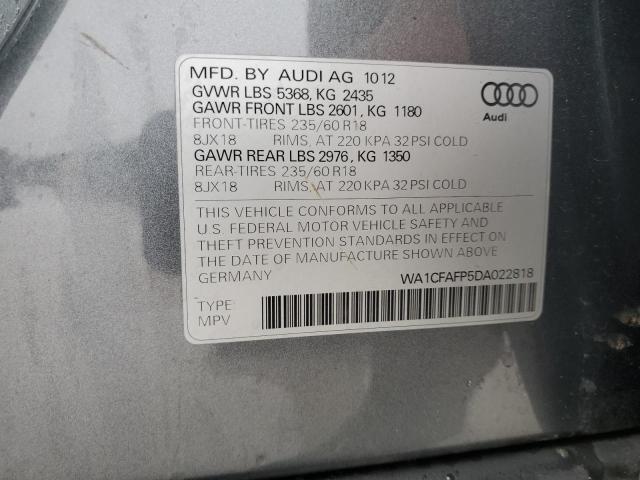 Photo 12 VIN: WA1CFAFP5DA022818 - AUDI Q5 PREMIUM 