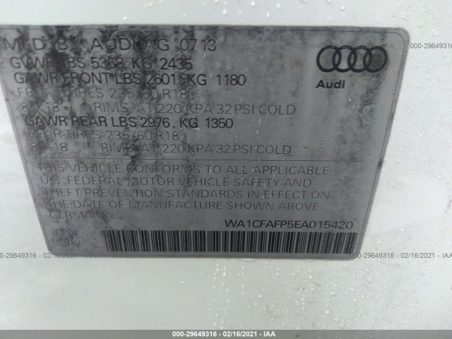 Photo 8 VIN: WA1CFAFP5EA015420 - AUDI Q5 