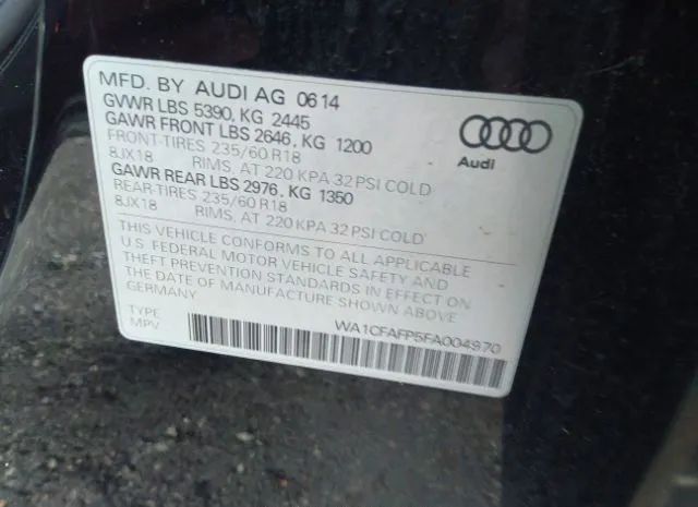 Photo 8 VIN: WA1CFAFP5FA004970 - AUDI Q5 