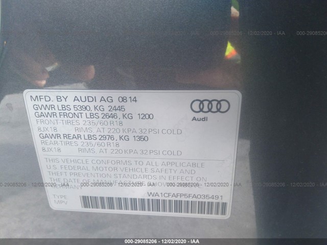 Photo 8 VIN: WA1CFAFP5FA035491 - AUDI Q5 