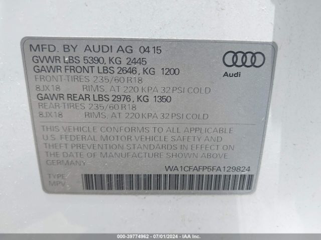 Photo 8 VIN: WA1CFAFP5FA129824 - AUDI Q5 