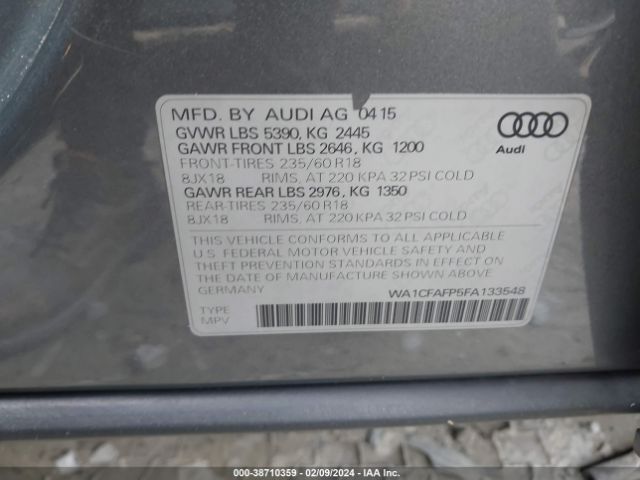 Photo 8 VIN: WA1CFAFP5FA133548 - AUDI Q5 