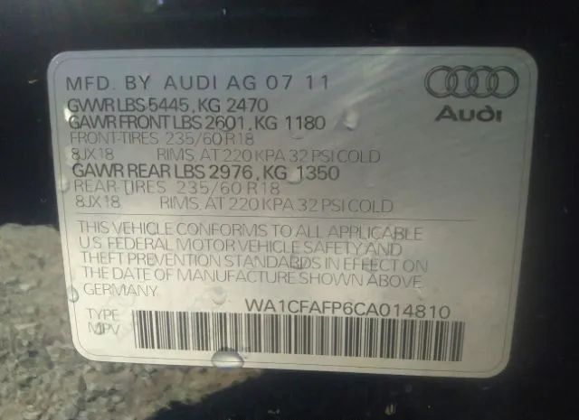 Photo 8 VIN: WA1CFAFP6CA014810 - AUDI Q5 