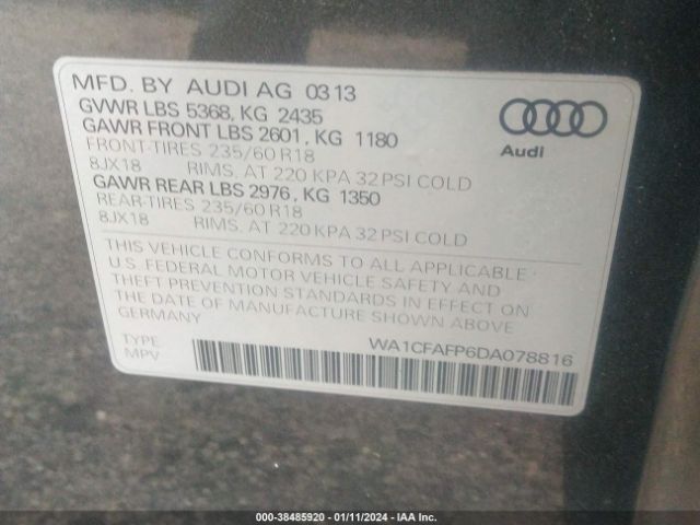 Photo 8 VIN: WA1CFAFP6DA078816 - AUDI Q5 