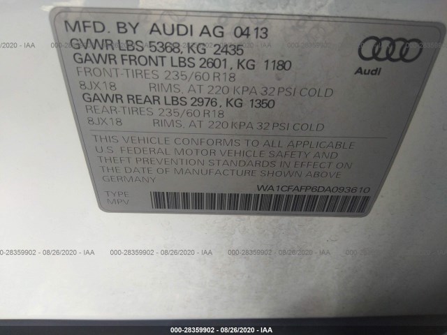 Photo 8 VIN: WA1CFAFP6DA093610 - AUDI Q5 