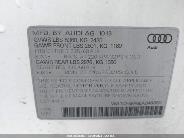 Photo 8 VIN: WA1CFAFP6EA048880 - AUDI Q5 