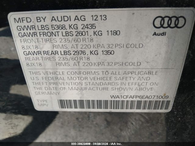 Photo 8 VIN: WA1CFAFP6EA071009 - AUDI Q5 