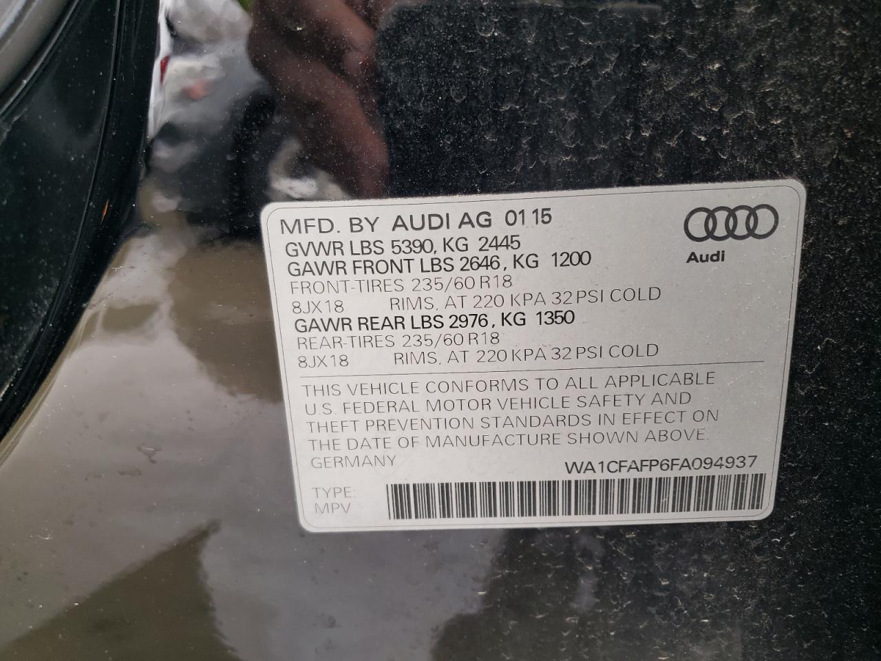 Photo 12 VIN: WA1CFAFP6FA094937 - AUDI Q5 