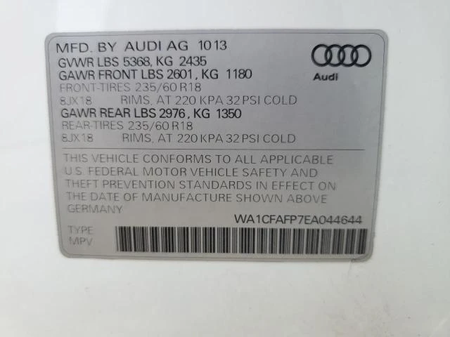 Photo 12 VIN: WA1CFAFP7EA044644 - AUDI Q5 