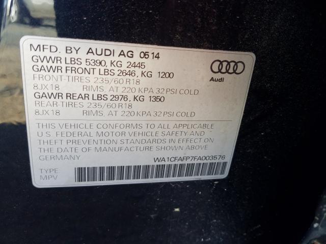 Photo 9 VIN: WA1CFAFP7FA003576 - AUDI Q5 PREMIUM 