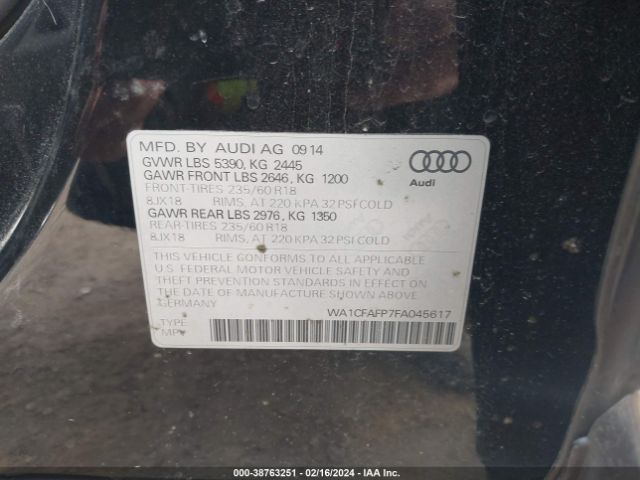 Photo 8 VIN: WA1CFAFP7FA045617 - AUDI Q5 