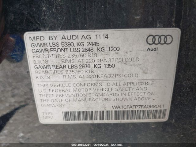 Photo 8 VIN: WA1CFAFP7FA068041 - AUDI Q5 