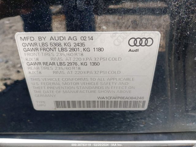 Photo 8 VIN: WA1CFAFP8EA084246 - AUDI Q5 