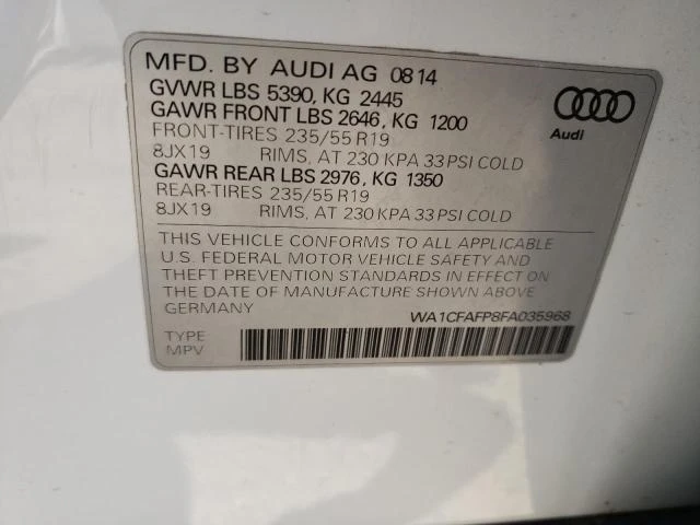 Photo 12 VIN: WA1CFAFP8FA035968 - AUDI Q5 PREMIUM 