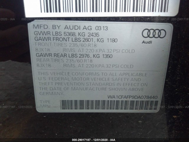 Photo 8 VIN: WA1CFAFP9DA078440 - AUDI Q5 