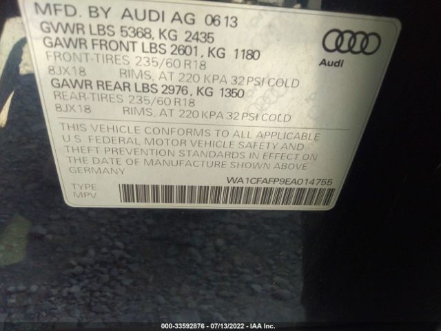 Photo 8 VIN: WA1CFAFP9EA014755 - AUDI Q5 