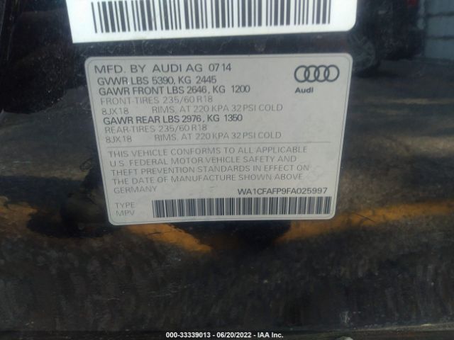 Photo 8 VIN: WA1CFAFP9FA025997 - AUDI Q5 