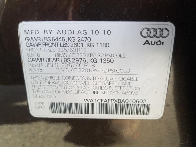 Photo 9 VIN: WA1CFAFPXBA040602 - AUDI Q5 PREMIUM 