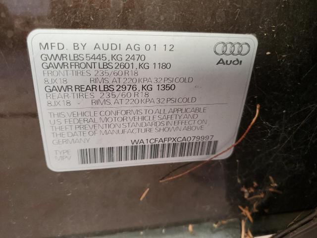 Photo 12 VIN: WA1CFAFPXCA079997 - AUDI Q5 PREMIUM 