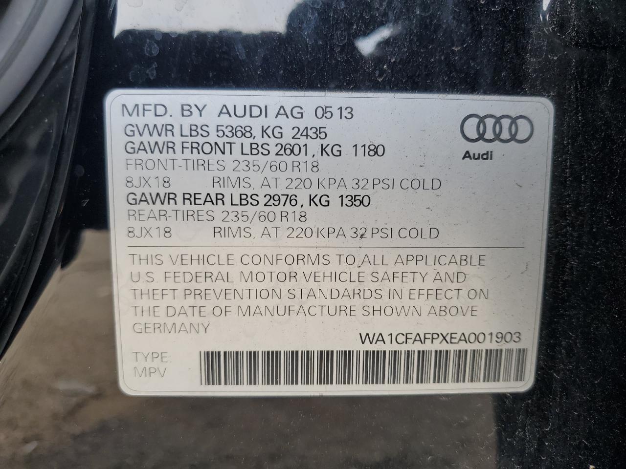 Photo 12 VIN: WA1CFAFPXEA001903 - AUDI Q5 