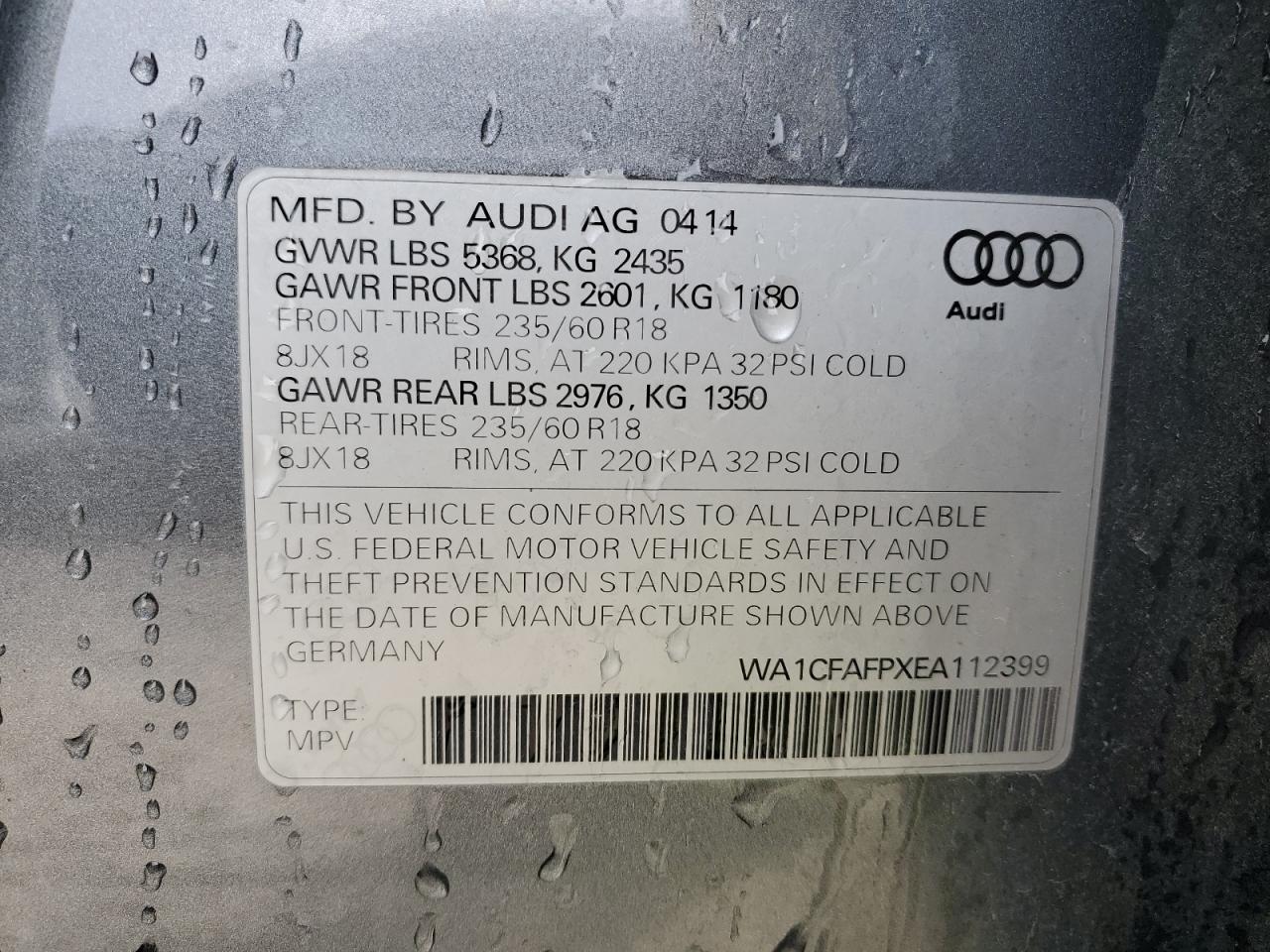 Photo 12 VIN: WA1CFAFPXEA112399 - AUDI Q5 