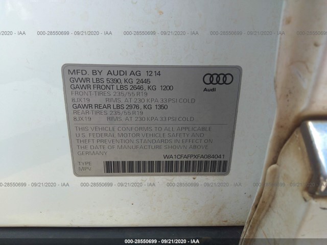 Photo 8 VIN: WA1CFAFPXFA084041 - AUDI Q5 