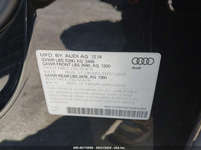 Photo 8 VIN: WA1CFAFPXFA084489 - AUDI Q5 