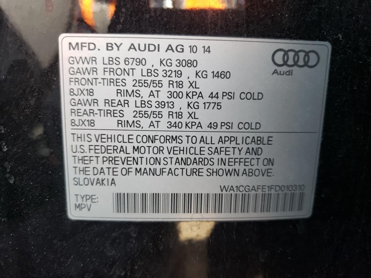 Photo 12 VIN: WA1CGAFE1FD010310 - AUDI Q7 