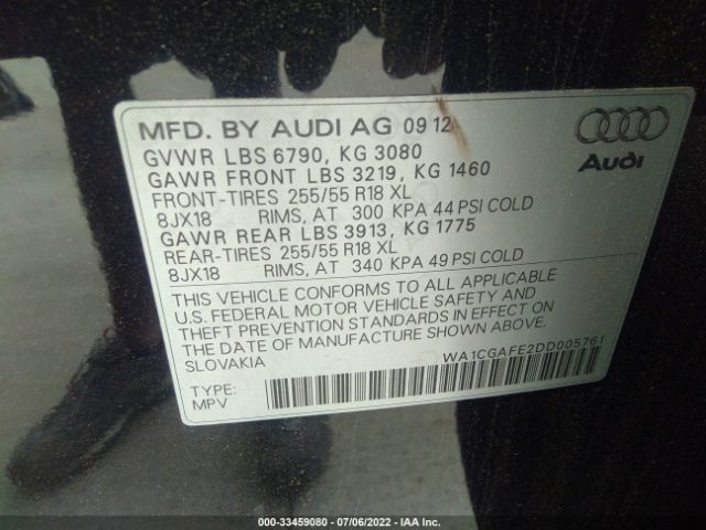 Photo 8 VIN: WA1CGAFE2DD005761 - AUDI Q7 